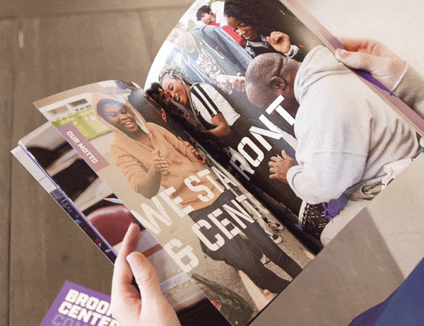 Video of a person flipping through Brooklyn Center's brand guide
