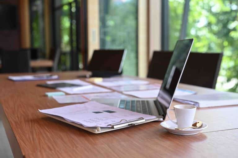 laptop on a desk